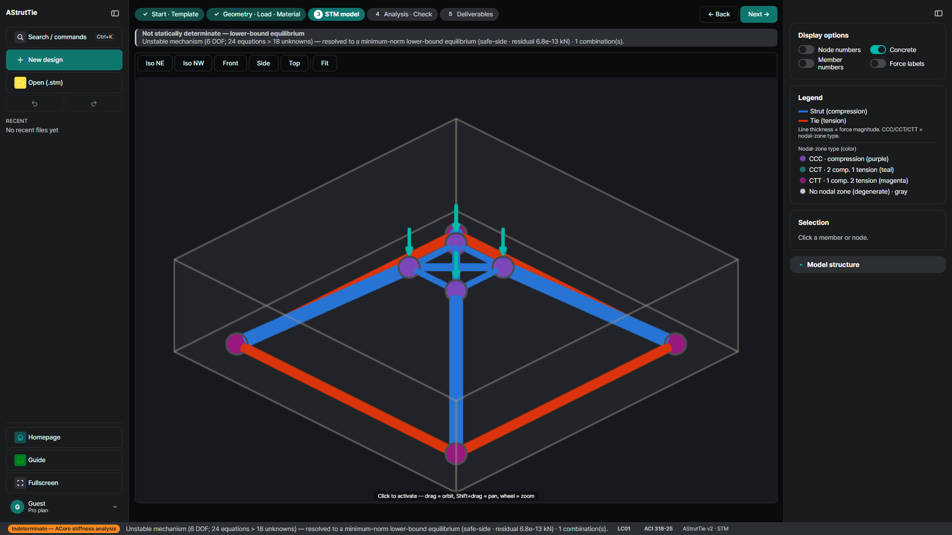 AStrutTie 3D strut-and-tie model
