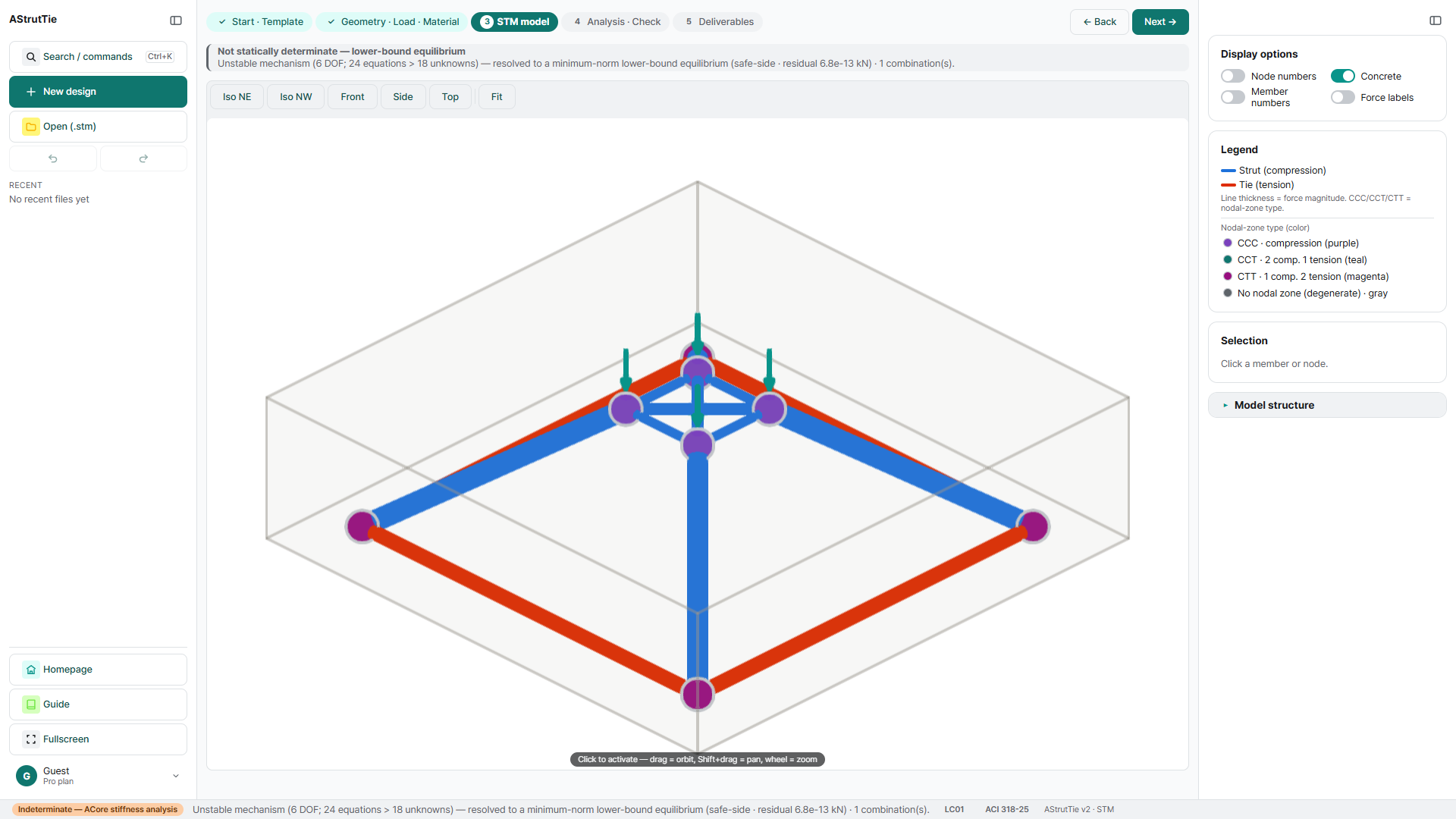 AStrutTie 3D strut-and-tie model